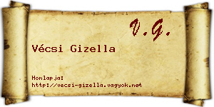 Vécsi Gizella névjegykártya